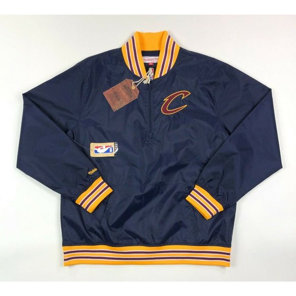Mitchell & Ness Other - Cleveland Cavaliers NBA Mitchell Ness Men Large 1/4 Zip Blue Yellow Nylon Jacket